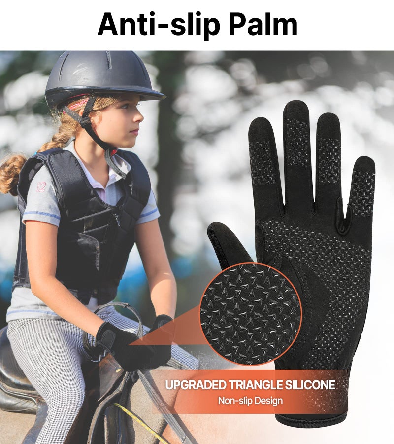ChinFun Kids Horse Riding Gloves Equestrian Anti Slip Children Horseback Bike Gardening Fishing Cycling Outdoor Activities Riding Gloves Girls Boys Youth - Image 2